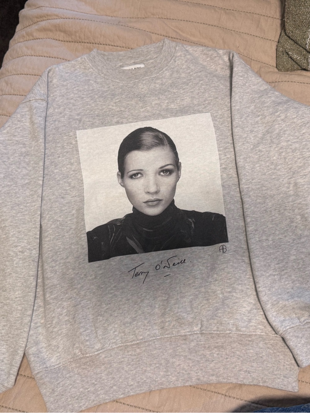 Anine Bing Gray Graphic Crewneck Sweatshirt